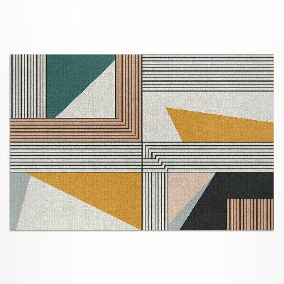 Tapis vinyle d’extérieur Abstraction géométrique linéaire du Bauhaus
