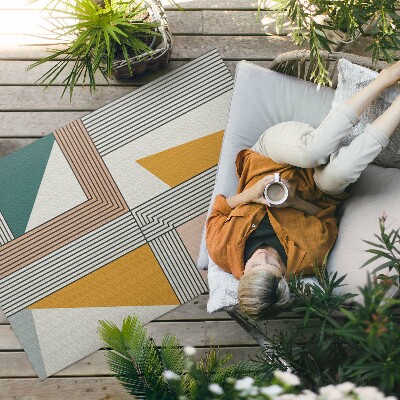 Tapis vinyle d’extérieur Abstraction géométrique linéaire du Bauhaus