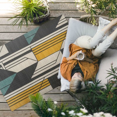Tapis vinyle d’extérieur Abstraction géométrique dans un style vintage