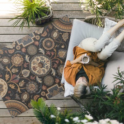 Tapis vinyle d’extérieur Ornement végétal de style vintage persan