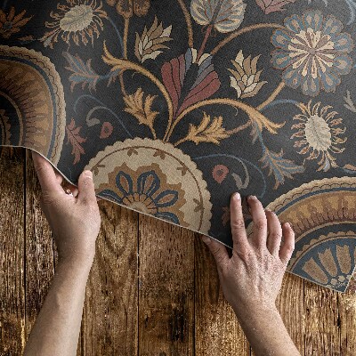 Tapis vinyle d’extérieur Ornement végétal de style vintage persan