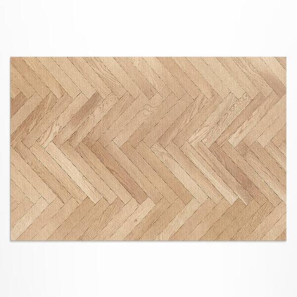 Tapis vinyle d’extérieur Parquet élégant en bois clair à chevrons