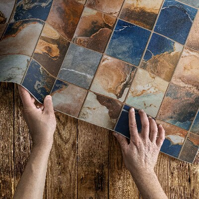 Tapis vinyle d’extérieur mosaïque de pierre vintage