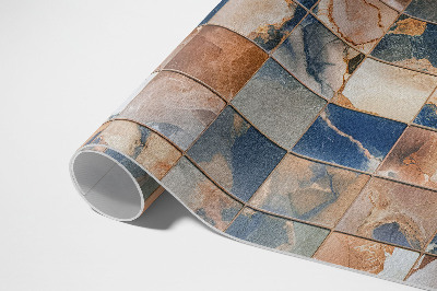 Tapis vinyle d’extérieur mosaïque de pierre vintage