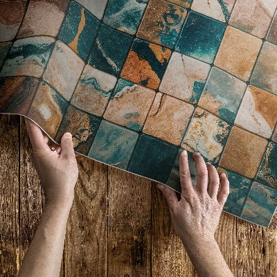 Tapis vinyle d’extérieur Mosaïque de pierre et carreaux de marbre vintage