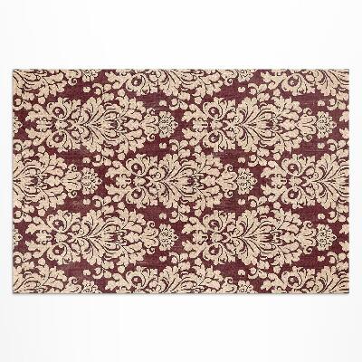 Tapis vinyle d’extérieur Ornement floral régulier de style vintage