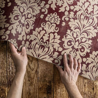 Tapis vinyle d’extérieur Ornement floral régulier de style vintage