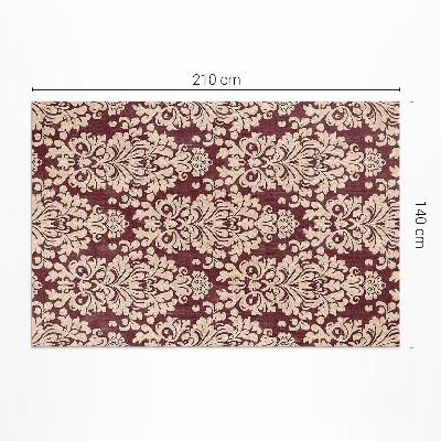 Tapis vinyle d’extérieur Ornement floral régulier de style vintage