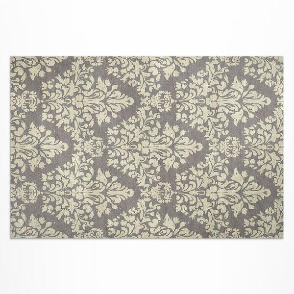 Tapis vinyle d’extérieur Motifs végétaux ornementaux denses et vintage