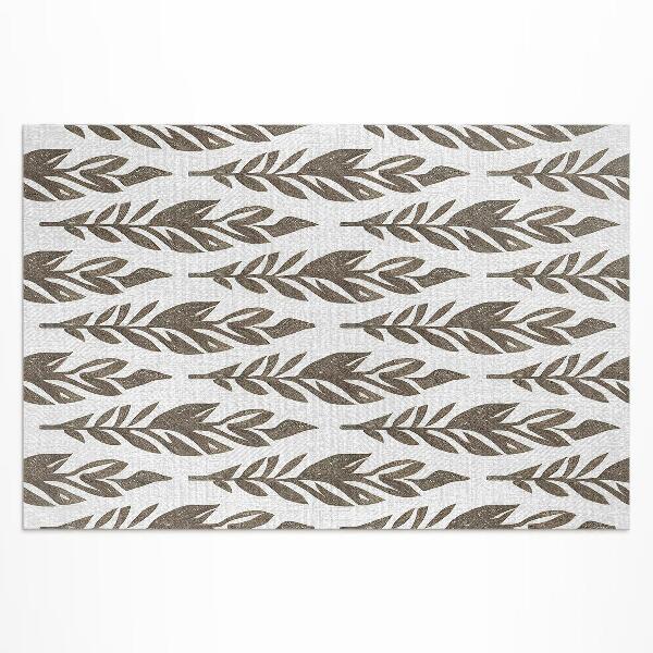 Tapis vinyle d’extérieur Motif de plantes bohèmes vintage à feuilles peintes