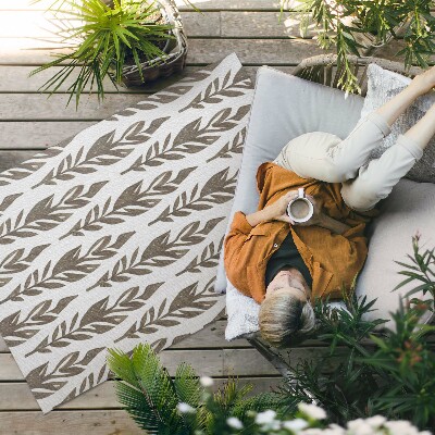 Tapis vinyle d’extérieur Motif de plantes bohèmes vintage à feuilles peintes