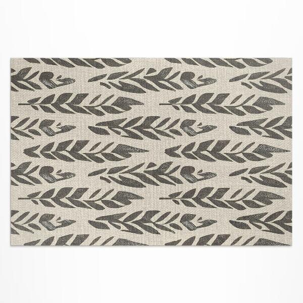 Tapis vinyle d’extérieur Feuilles peintes bohèmes dans un style vintage