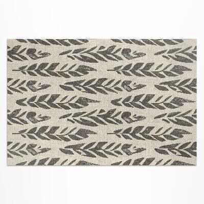 Tapis vinyle d’extérieur Feuilles peintes bohèmes dans un style vintage