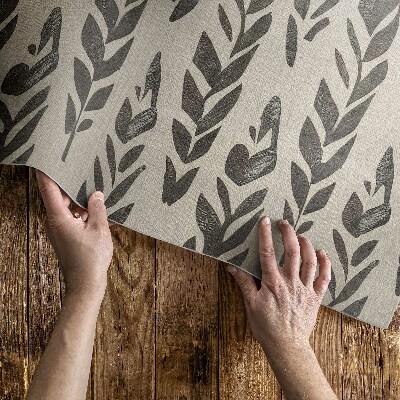 Tapis vinyle d’extérieur Feuilles peintes bohèmes dans un style vintage