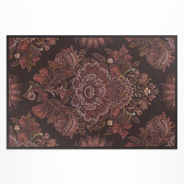 Tapis vinyle d’extérieur Composition florale ornementale vintage