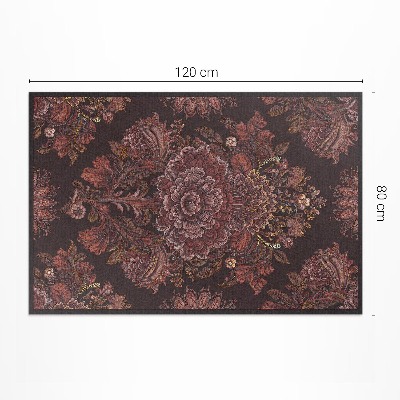 Tapis vinyle d’extérieur Composition florale ornementale vintage