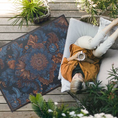 Tapis vinyle d’extérieur Composition florale de style vintage