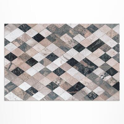 Tapis vinyle d’extérieur Carreaux décoratifs en mosaïque de losanges en pierre