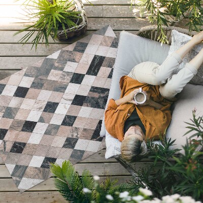 Tapis vinyle d’extérieur Carreaux décoratifs en mosaïque de losanges en pierre