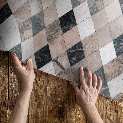 Tapis vinyle d’extérieur Carreaux décoratifs en mosaïque de losanges en pierre