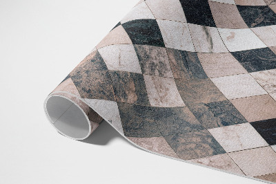 Tapis vinyle d’extérieur Carreaux décoratifs en mosaïque de losanges en pierre