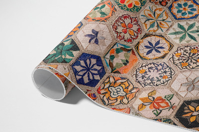 Tapis vinyle d’extérieur Mosaïque rétro abstraite colorée