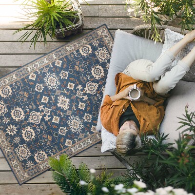 Tapis vinyle d’extérieur Motif ornemental de style persan vintage