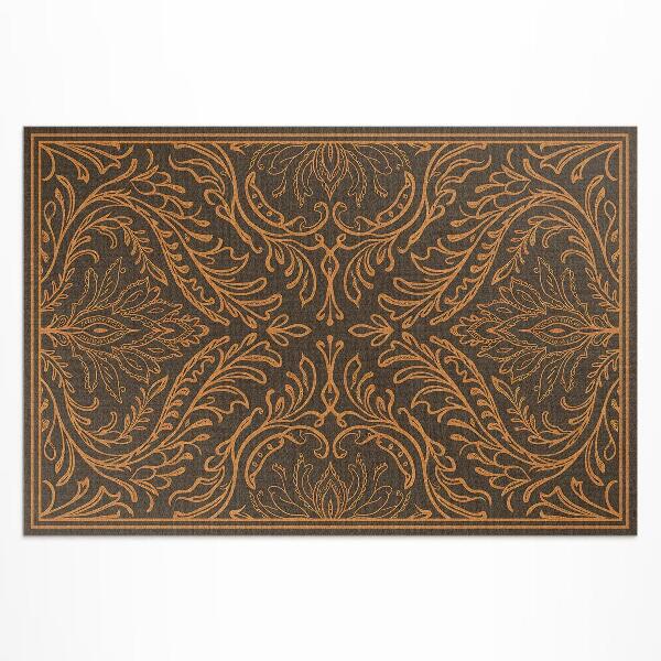 Tapis vinyle d’extérieur Ornement linéaire végétal art nouveau vintage