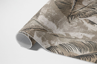 Tapis vinyle d’extérieur Feuilles de plantes et texture de béton brut