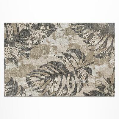Tapis vinyle d’extérieur Plante à feuilles bohème avec texture style brut