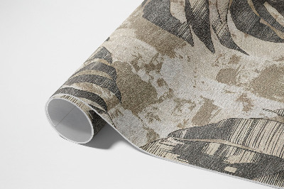 Tapis vinyle d’extérieur Plante à feuilles bohème avec texture style brut