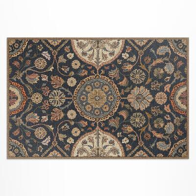 Tapis vinyle d’extérieur ornement végétal décoratif motif vintage
