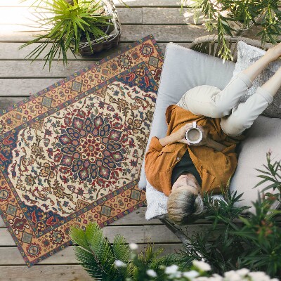 Tapis vinyle d’extérieur Ornements végétaux décoratifs de style turc