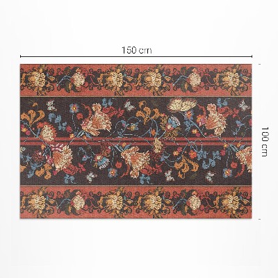 Tapis vinyle d’extérieur Ornement floral vintage