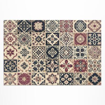 Tapis vinyle d’extérieur Carreaux de mosaïque à motifs anciens de style vintage