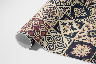 Tapis vinyle d’extérieur Carreaux de mosaïque à motifs anciens de style vintage