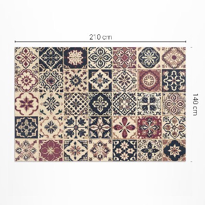 Tapis vinyle d’extérieur Carreaux de mosaïque à motifs anciens de style vintage