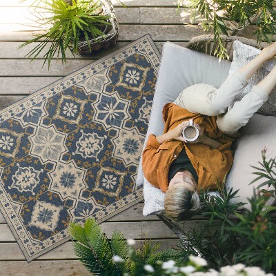 Tapis vinyle d’extérieur Carreaux marocains élégants en mosaïque
