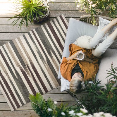Tapis vinyle d’extérieur Rayures bohèmes peintes aux couleurs pastel