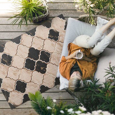 Tapis vinyle d’extérieur Mosaïque de marbre arabesque de style marocain