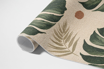 Tapis vinyle d’extérieur Fond en tissu avec des feuilles de monstera Boho