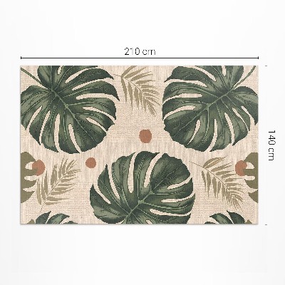 Tapis vinyle d’extérieur Fond en tissu avec des feuilles de monstera Boho