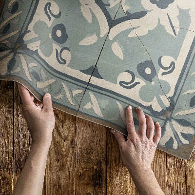 Tapis vinyle d’extérieur Carreaux portugais au délicat motif vintage