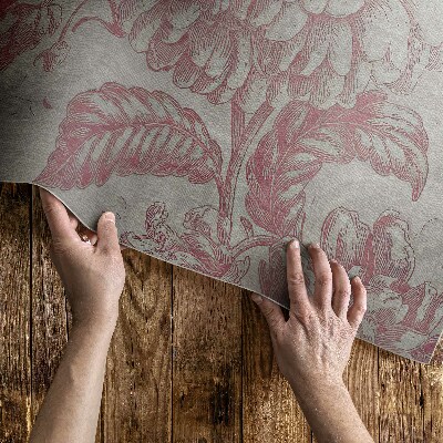 Tapis vinyle d’extérieur Motif floral vieilli vintage