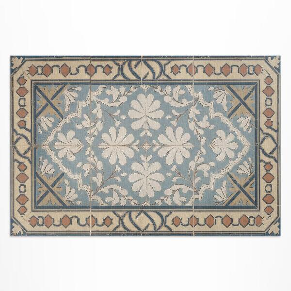 Tapis vinyle d’extérieur Motifs floraux géométriques dans un style rétro