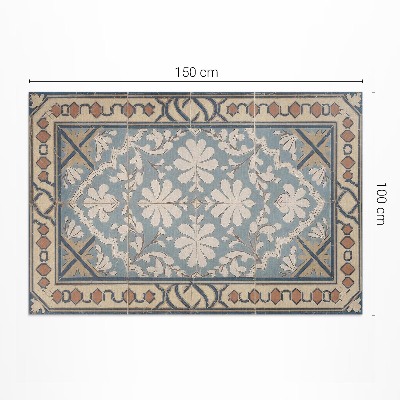 Tapis vinyle d’extérieur Motifs floraux géométriques dans un style rétro