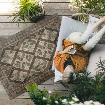 Tapis vinyle d’extérieur Motif vintage à motifs floraux