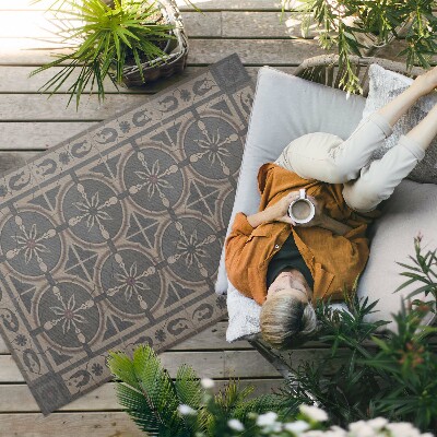 Tapis vinyle d’extérieur Ornement géométrique rustique