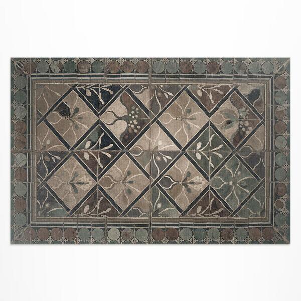 Tapis vinyle d’extérieur Géométrie élégante sur des carreaux vintage