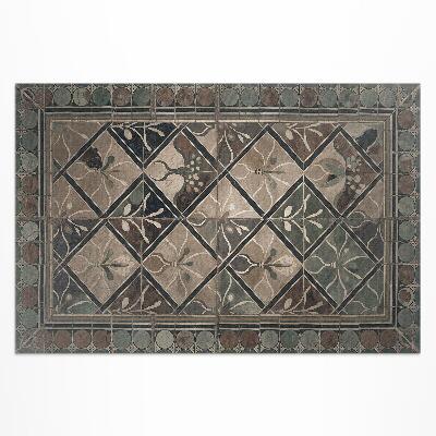 Tapis vinyle d’extérieur Géométrie élégante sur des carreaux vintage